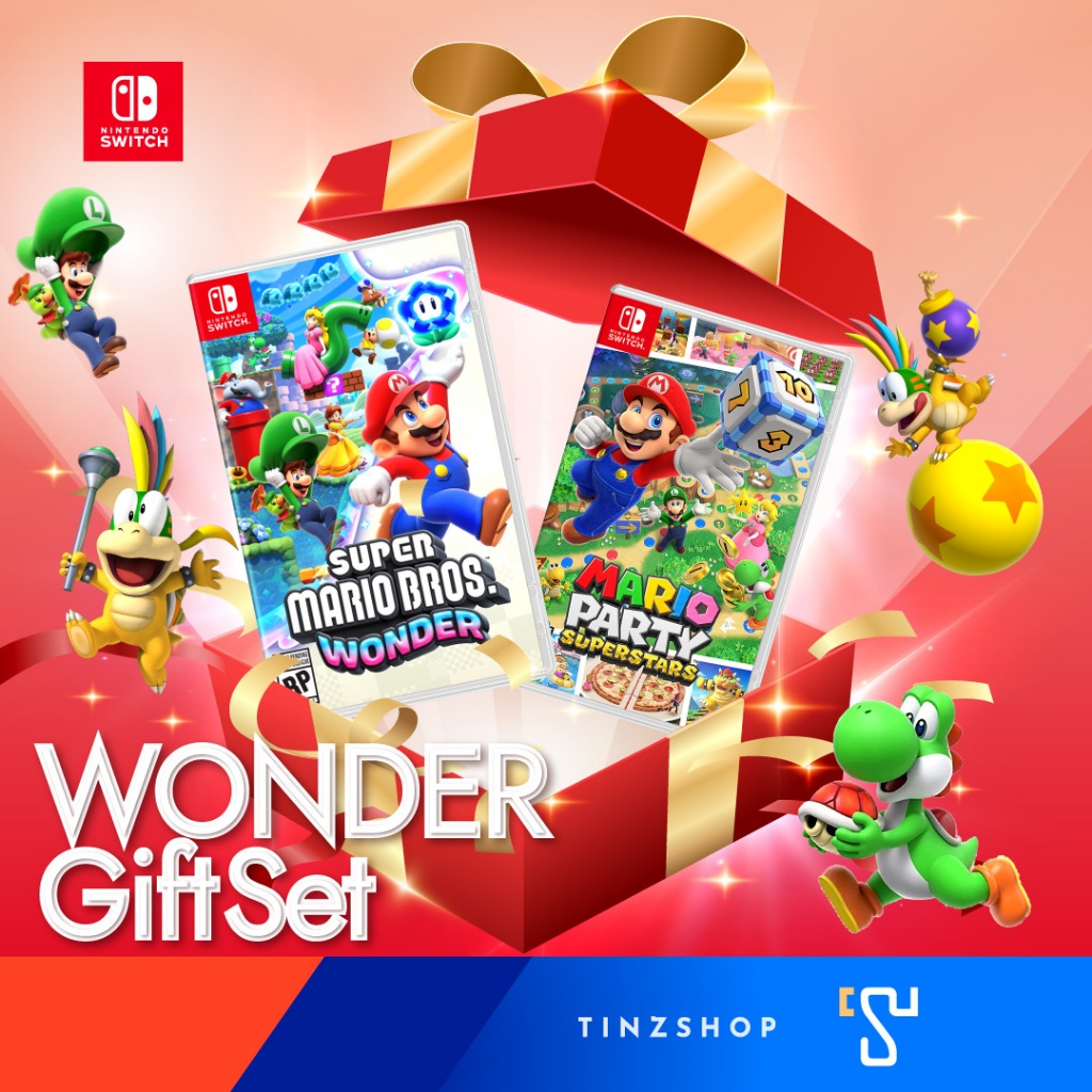 Nintendo Switch Mario Wonder Gift Set 2025 > จับคู่เกมมาริโอ้ วันเดอร์ เกมยอดฮิตของมาริโอ้ เกมออกใหม่