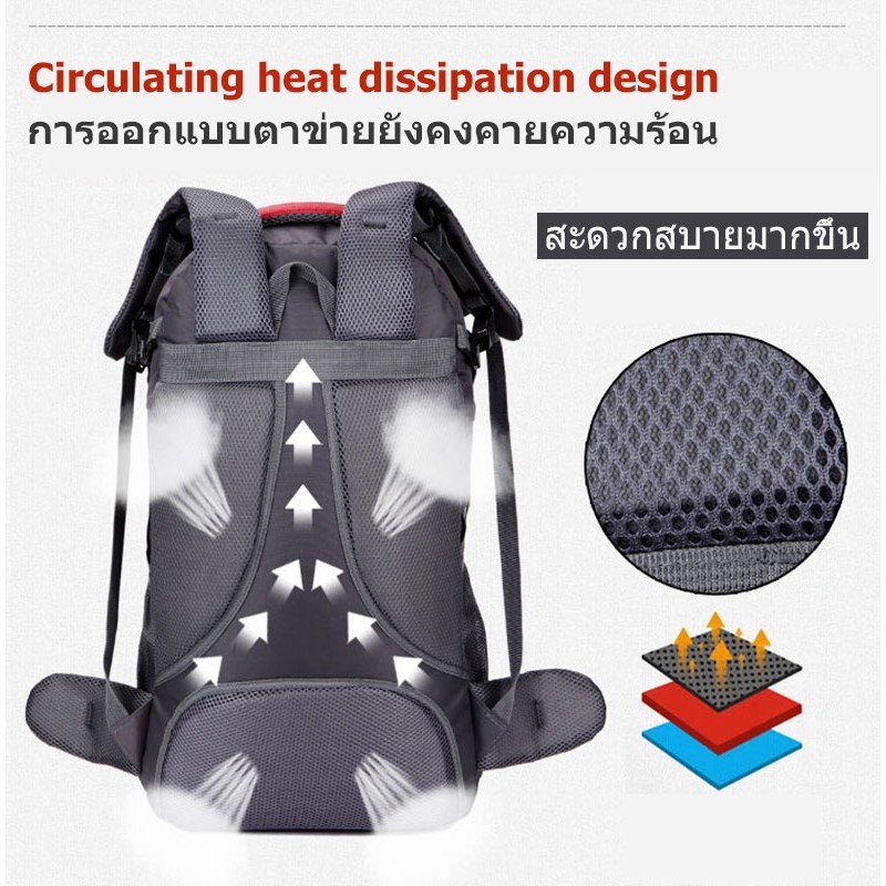 Traveler Backpack  ใจเหมาะสำหรับสวมใส่เดินทางเเละปีนเขา 60L มีห้าสี Waterproof Outdoor