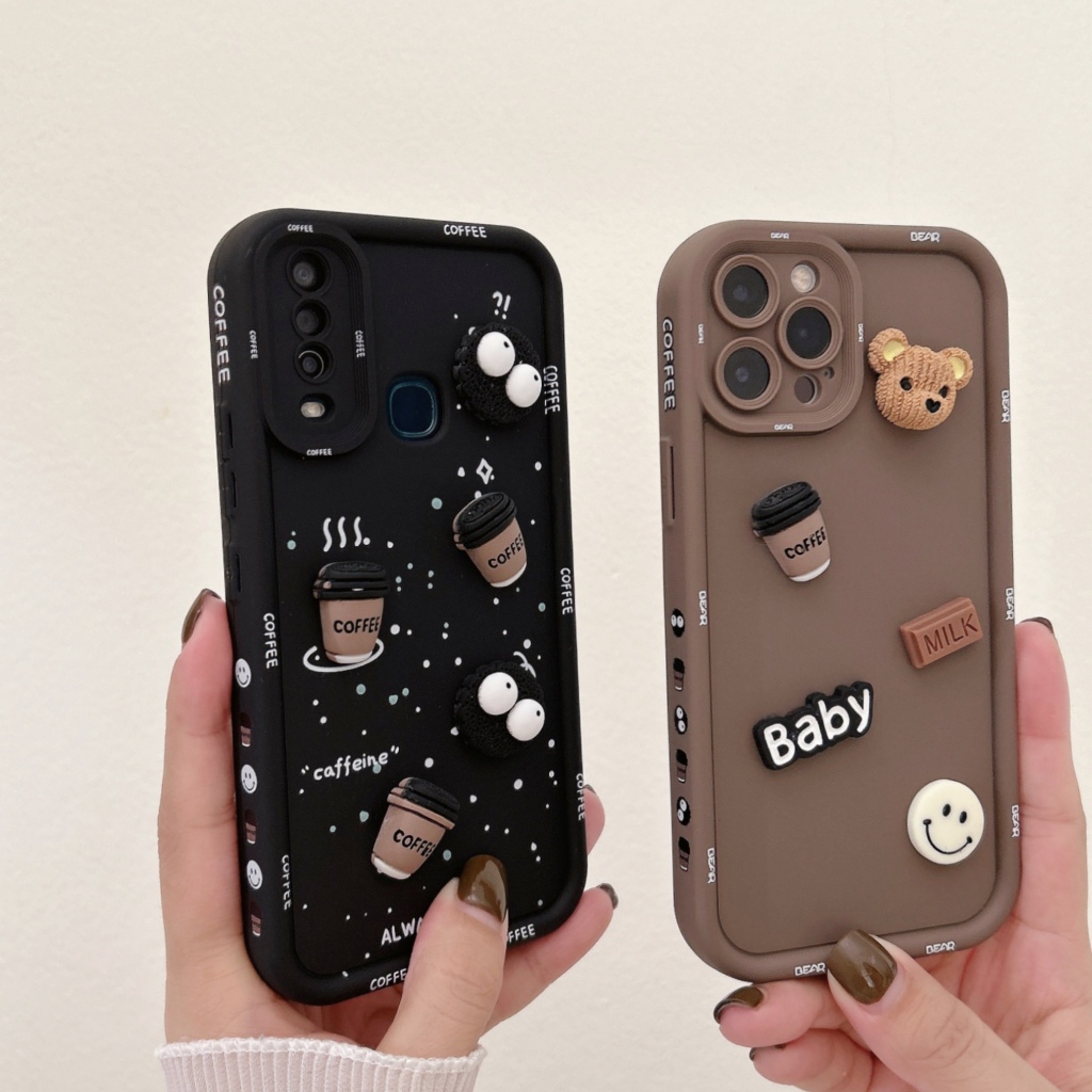 เคสซิลิโคน ขอบนูน เคสการ์ตูนนูน เคสกันกล้อง for iPhone11-12-13-14-15 OPPO A18 A17 A58 A77S A53 A54 VIVO Y12 Y20 Y21 Y17S