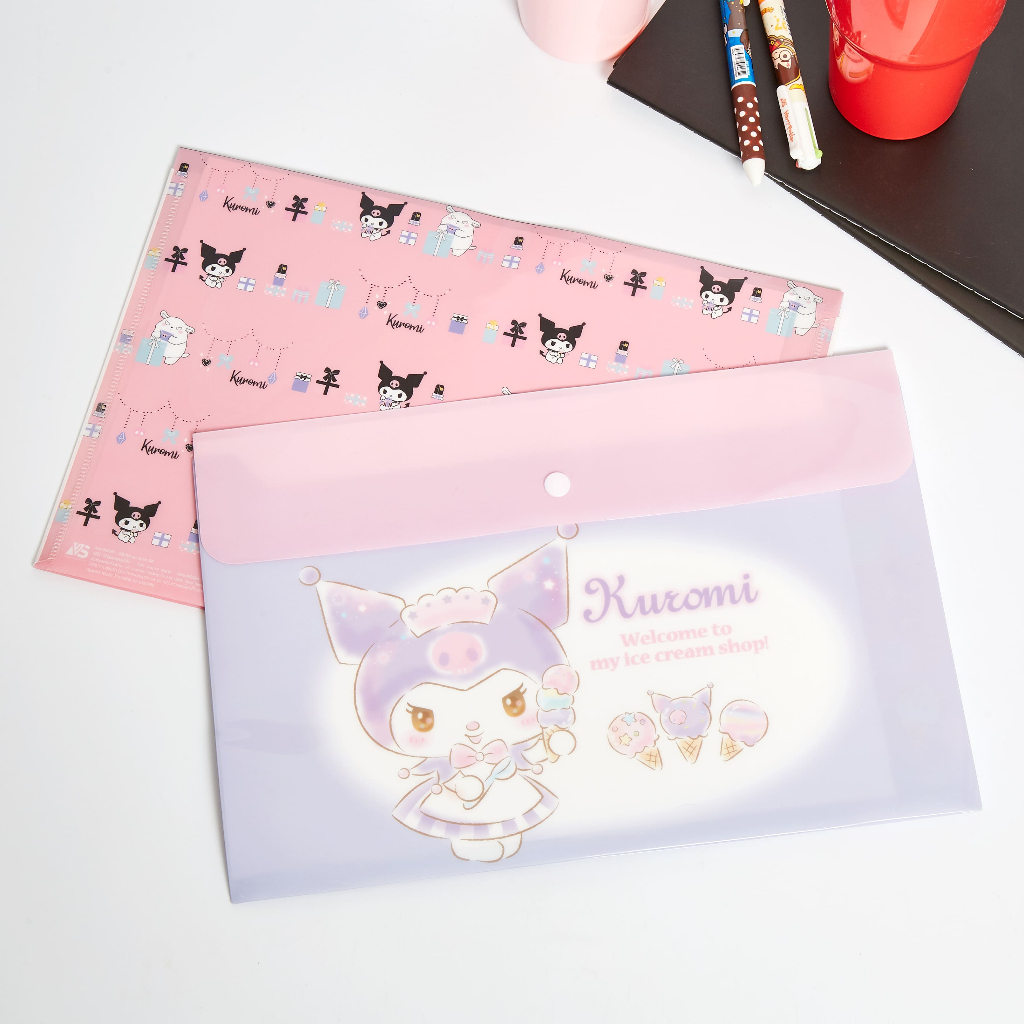 ( แพ็คคู่ )แฟ้มกระดุม แฟ้มใส่เอกสาร แฟ้ม a4 ลายลิขสิทธิ์แท้ งาน Sanrio VS License Trading