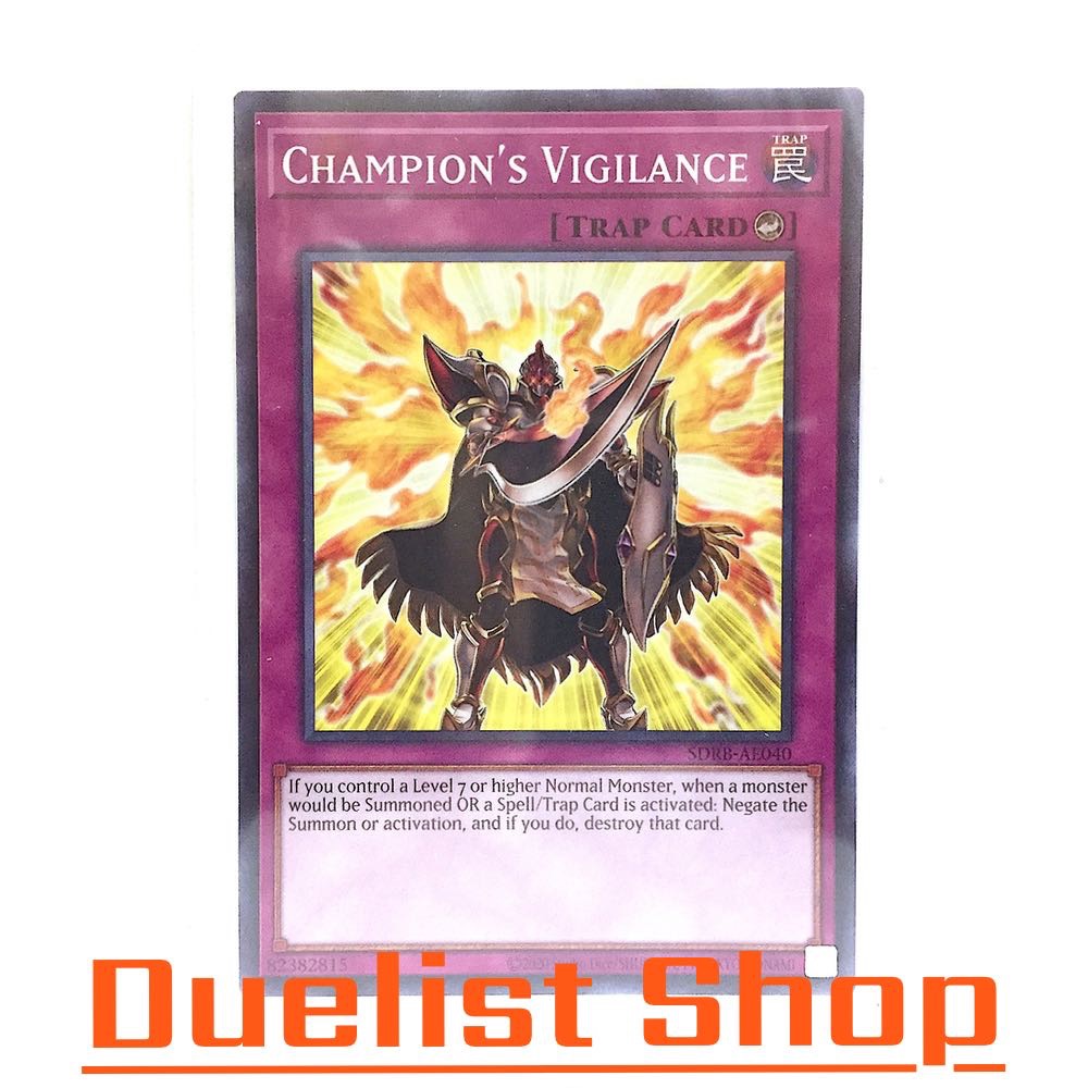 Champion's Vigilance (N) Trap [Counter] ชุด SDRB-AE040 การ์ดเกมยูกิโอ (Yu-Gi-Oh!) OCG Asia ENG