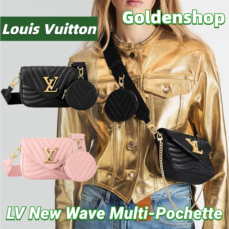 New!!🍒หลุยส์วิตตอง Louis Vuitton New Wave Multi-Pochette Bag LV กระเป๋าสะพายสุภาพสตรี