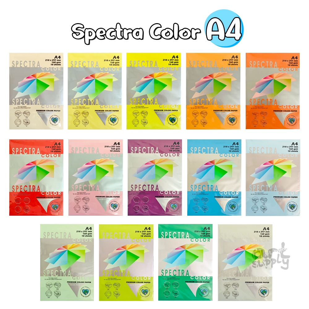 กระดาษสี 2 หน้า Spectra Color Paper A4 160g แพ็ค 10 แผ่น