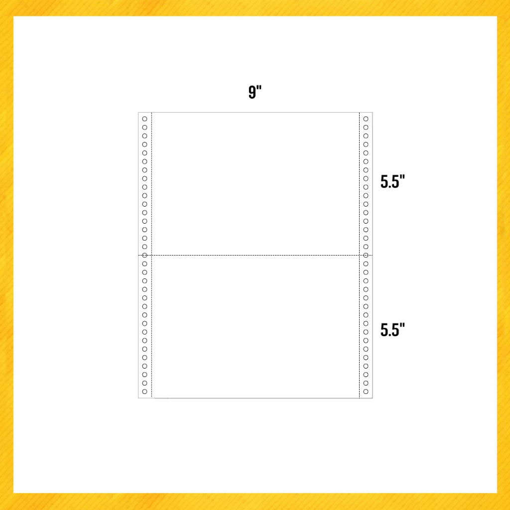 กระดาษต่อเนื่องเคมี ไม่มีเส้น9x5.5