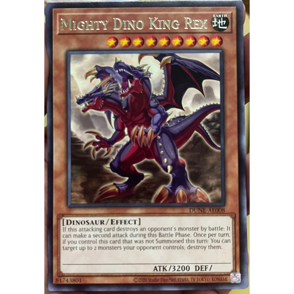 Yugioh Asia-Eng [DUNE-AE008] Mighty Dino King Rex (Rare) การ์ดยูกิแท้ถูกลิขสิทธิ์