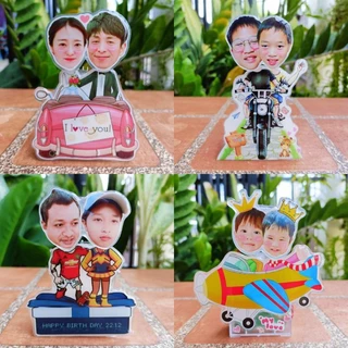 สแตนดี้อะคริลิคหัวดุ๊กดิ๊ก standy acrylicหัวดุ๊กดิ๊ก แบบคู่ แบบคนรัก ขนาดใหญ่ (เปลี่ยนรูป หรือ หัวได้ )
