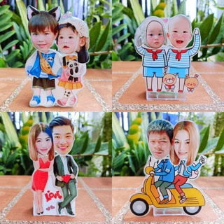สแตนดี้อะคริลิคหัวดุ๊กดิ๊ก standy acrylicหัวดุ๊กดิ๊ก แบบคู่ แบบคนรัก ขนาดใหญ่ (เปลี่ยนรูป หรือ หัวได้ )