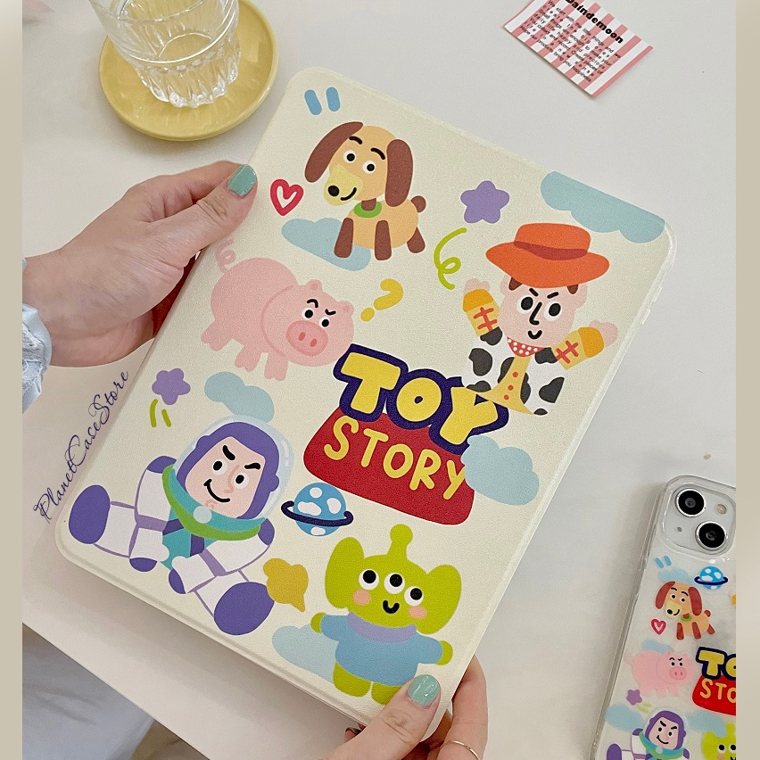 ?พร้อมส่ง?เคสiPadหมุน 360° แผ่นหลังอะครีลิ Air6 Toy Story MINI7 ช่องใส่ปากกาขวา เคสไอแพด Pro11 2024