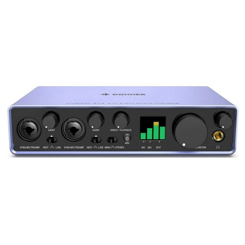 Donner Livejack 2x2 *ของแท้รับประกัน 1ปี* ออดิโออินเตอร์เฟส 2×2 USB-C Audio interface 24 Bit/192 kHz