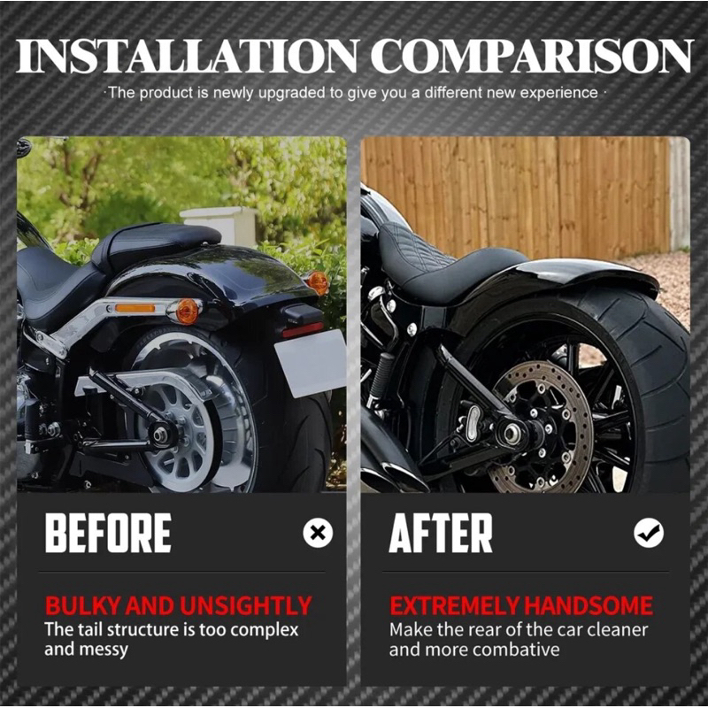 Motorcycle Rear Fender Mudguard Cover For Harley Softail Breakout Fat Boy FXDR 18-2023 Short Mud Gua