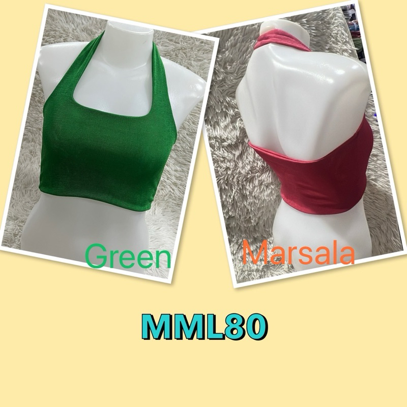 MML80🍎เสื้อครอปคล้องคอ🍎เปิดหลังโชว์หลัง🍎