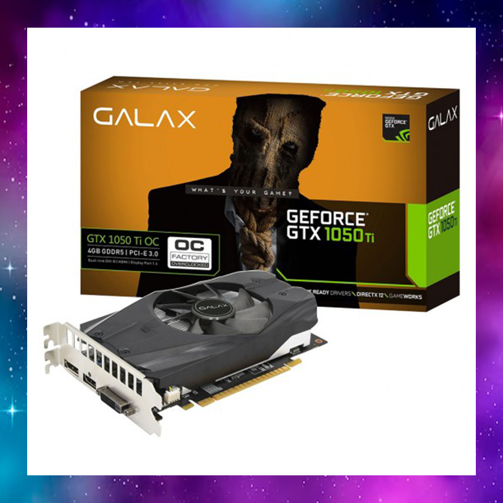 VGA (การ์ดแสดงผล) GALAX GTX1050Ti 1050Ti 1050 Ti OC 4GB ไม่ต่อไฟ ใช้งานปกติ
