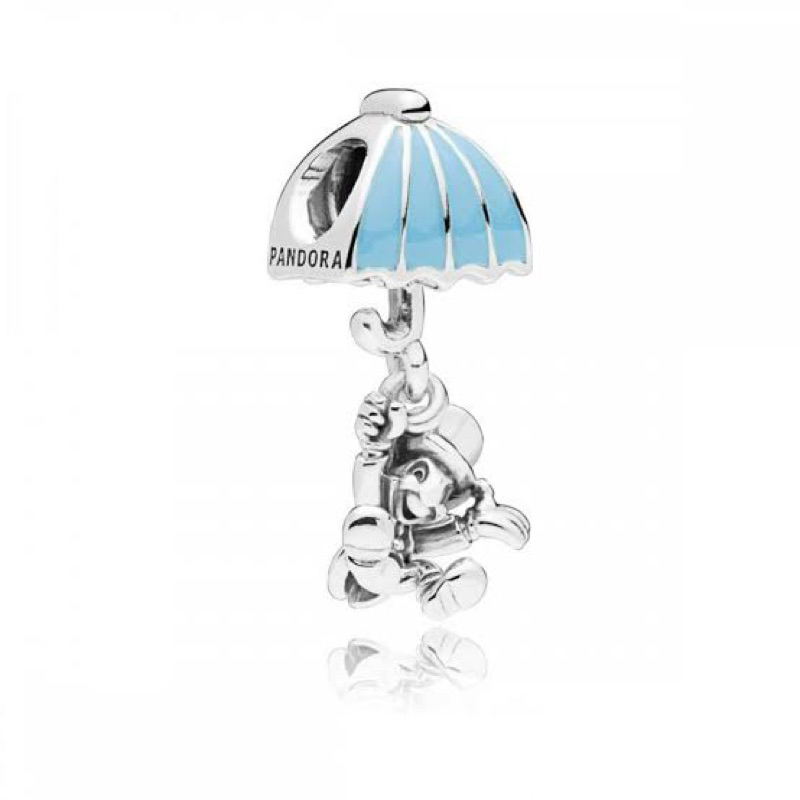 ⭐️(พร้อมส่ง) ติ้งJiminy Cricket  PANDORA Disney Jiminy Cricket and umbrella silver dangle ของเเท้100