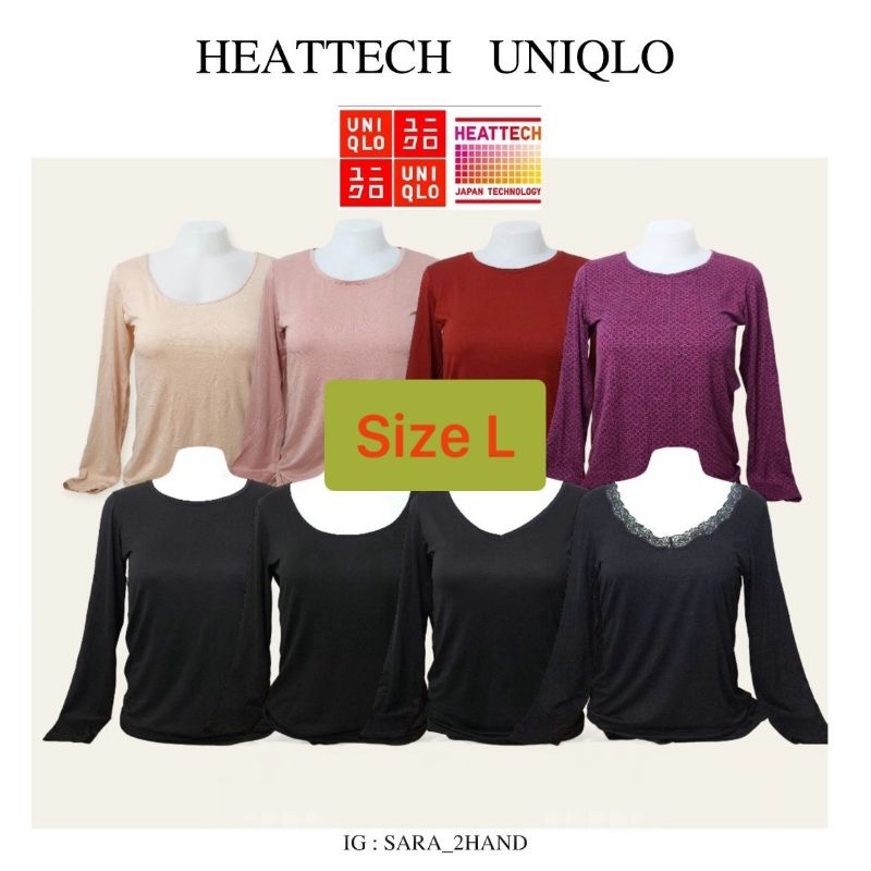 เสื้อ Heattech Uniqlo Size L ผู้หญิง ฮีทเทคมือสอง