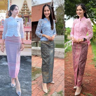 เสื้อลูกไม้ เสื้อคอจีน อัดชับกาว อย่างดี ใส่ออกงาน งานบุญ งา…