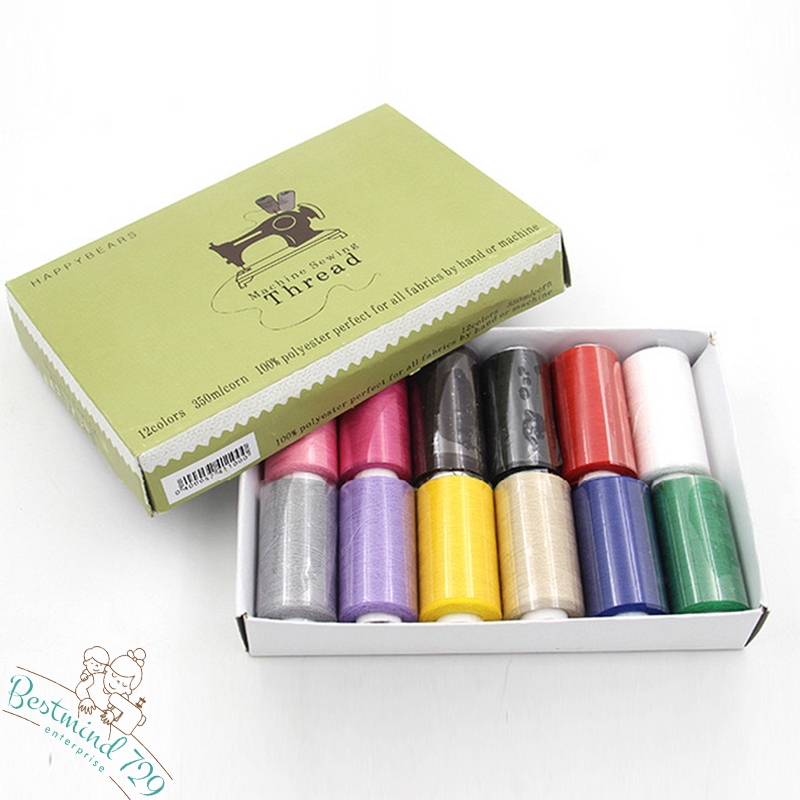 ด้ายDIY ด้ายเย็บผ้า กล่องเทา 1หลอด 350เมตร