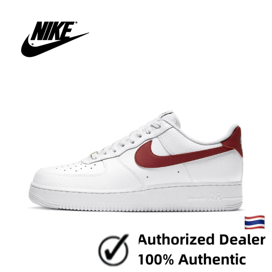 ของแท้ 100 % Nike Air Force 1 Low Team Red สีขาวแดง