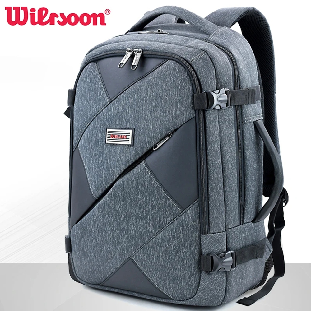 Fashionable 15.6-inch laptop backpack waterproof men's backpack, gray youth travel backpack
