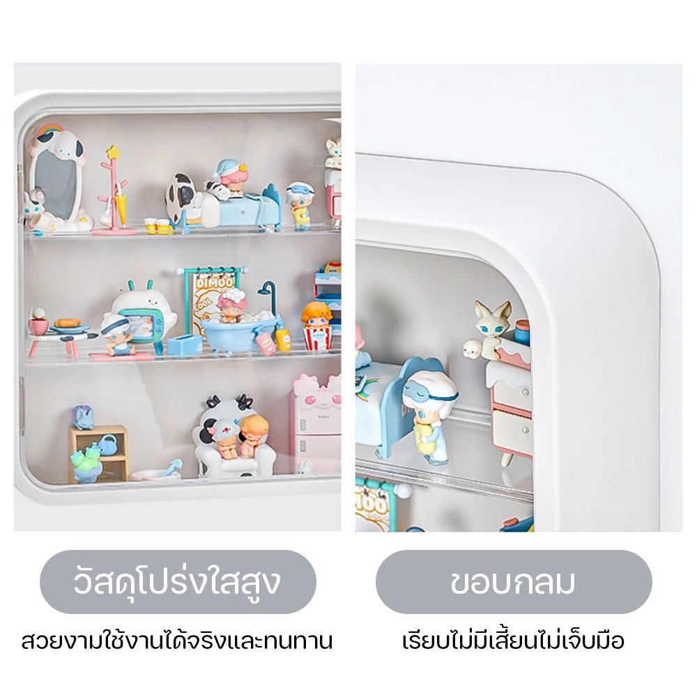 ตู้โชว์ติดผนัง กล่องใส่ art toy ตู้โชว์โมเดล โชว์ของเล่น ของสะสม แบบแขวนผนัง กันฝุ่นกันความชื้น มีฝาปิด ไม่ต้องติดตั้ง thumbnail 9