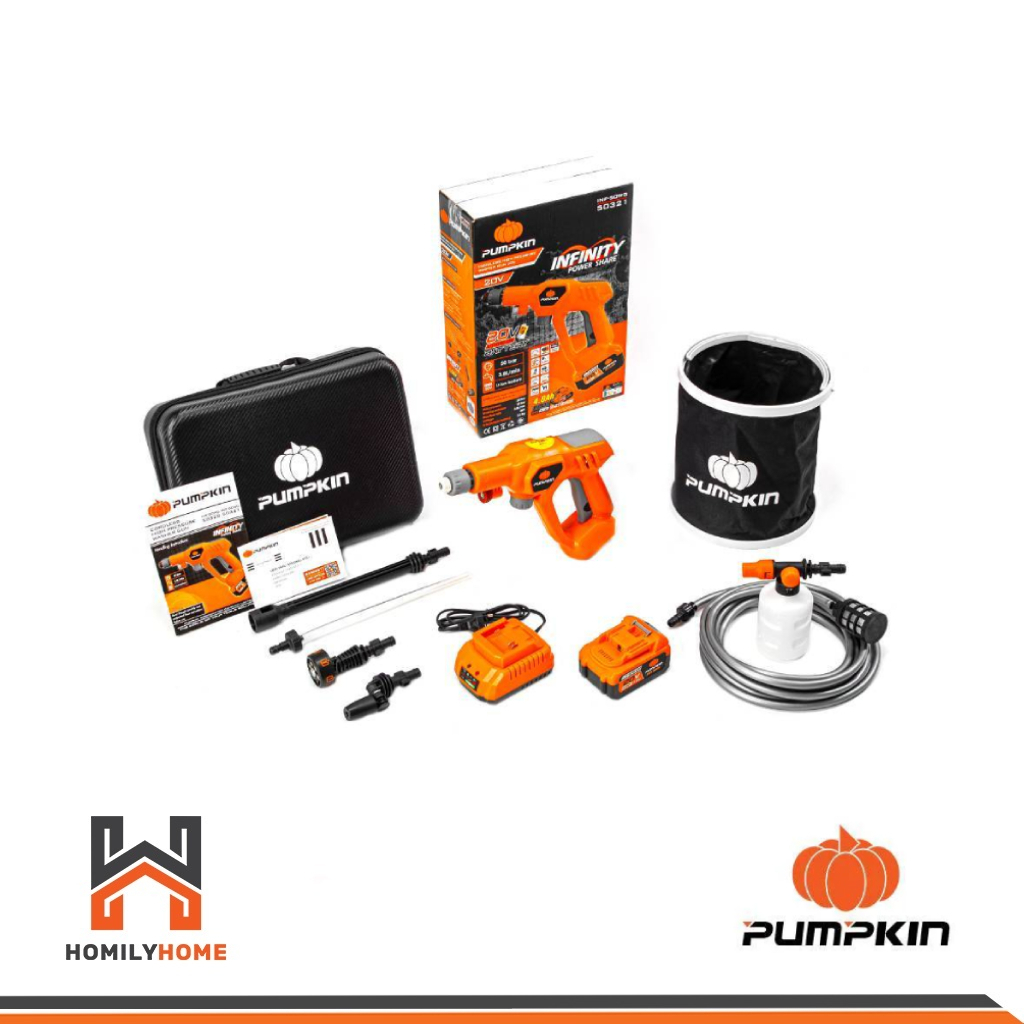 PUMPKIN เครื่องฉีดน้ำไร้สาย 20V. INF-50WG รุ่น 50320 (เครื่องเปล่า) รุ่น 50321 (อุปกรณ์ครบ)