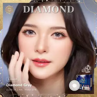 DIAMOND GRAY - คอนแทคเลนส์ สีเทาสายฝอ - (DIA 14.0) - รายเดือน | MTK Lens Official