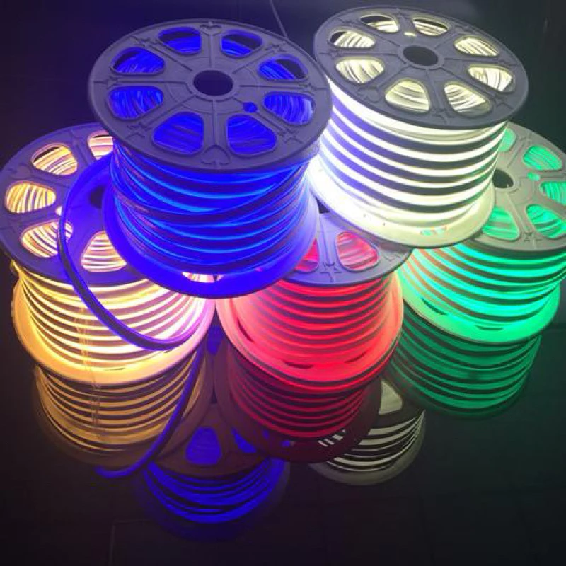 LED.Neon,Flex220Vขนาด7*14มม,50เมตรแถมฟรีปรัด3ปรัด,100เมตรแถมฟรีปลั๊กหัวจ่าย6เส้น,ตัดได้ทุก1m,ไฟตกแต่ง