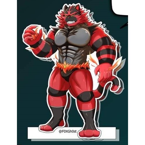 (สินค้ามือหนึ่ง) โมเดลตั้งโต็ะลายการ์ตูน ประเภท Kemono / Furry (Pokemon) - Incineroar Standee