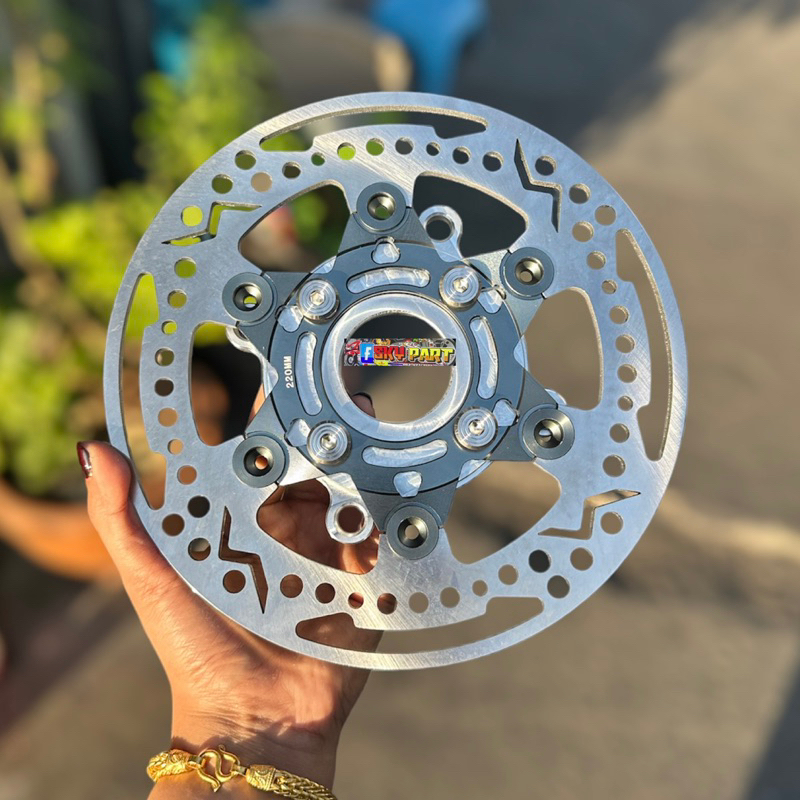 จานหลังKR จาน220MM แปลงใส่หลัง KR 4 รู พร้อมสเปเซอร์+น็อตจาน4ตัว ขนาด 220 มิล #จานดิสเคอา #จานเบรคเคอา #จานหลังเคอา