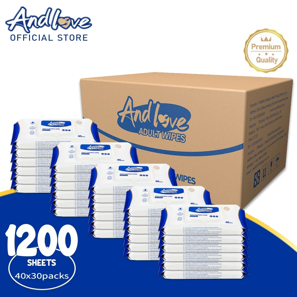 【ขายส่ง!!!】ANDLOVE Wipes เซอร์เทนตี้ไวพ์ ผ้าเช็ดทำความสะอาดผิวสำหรับผู้ใหญ่ (1200 แผ่น x 30 แพ็ค)