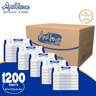 【ขายส่ง！！！】ANDLOVE Wipes เซอร์เทนตี้ไวพ์ ผ้าเช็ดทำความสะอาดผิวสำหรับผู้ใหญ่ (1200 แผ่น x 30 แพ็ค)
