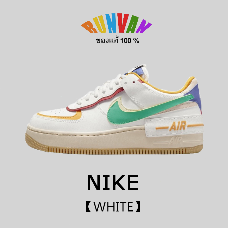 💯【ของแท้ 100 %】รองเท้าผ้าใบ รองเท้าแตะ Nike Air Force 1 Low Shadow White