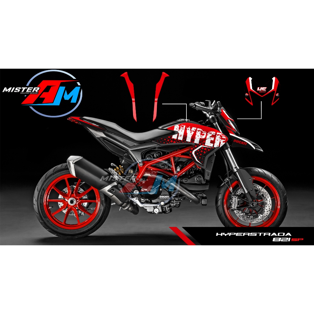 (Mr.AM) ชุดสติ๊กเกอร์ [เกรด Premium] Ducati Hypermotard 821/939/950 (DUCATI HYPER CONCEPTS)