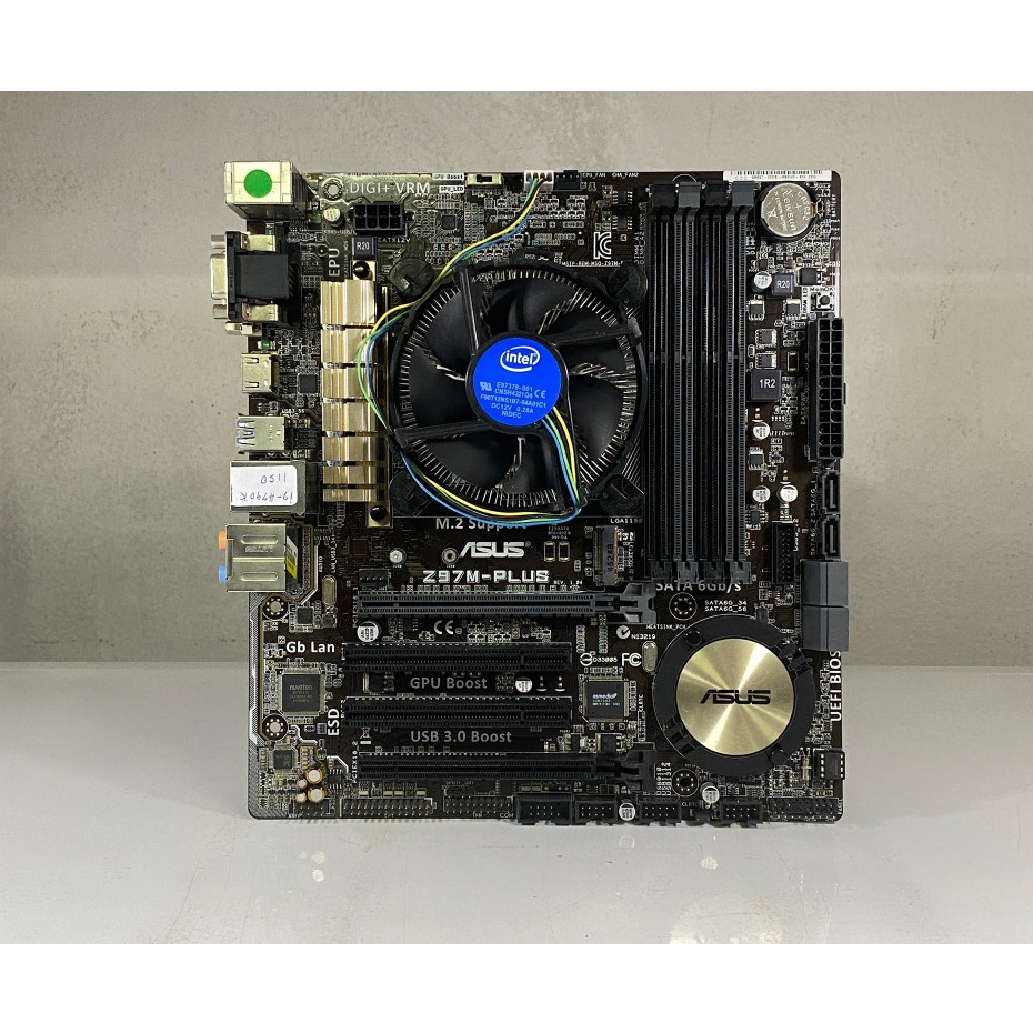 ชุดเซ็ตซีพียู+บอร์ด : CPU INTEL I7 4790K + MB ASUS Z97M-PLUS SOCKET1150 ไม่มีเพทหลัง สินค้ามือสอง MAXCOM