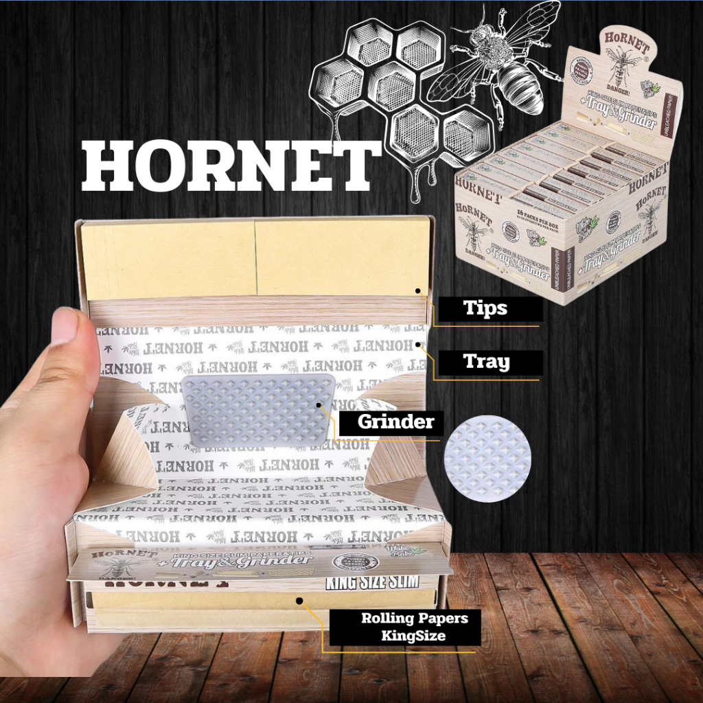 กระดาษโรล - HORNET Rolling Paper 1ชิ้น 10mm king size ------>Full-Set