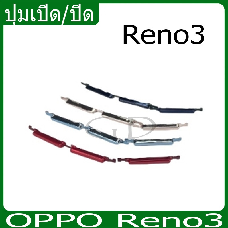 ปุ่มกดสวิทช์ด้านนอก OPPO Reno3 ปุ่มเปิด/ปิด ปรับระดับเสียงขึ้นลง ปุ่มเพิ่มเสียง ปุ่มลดเสียง