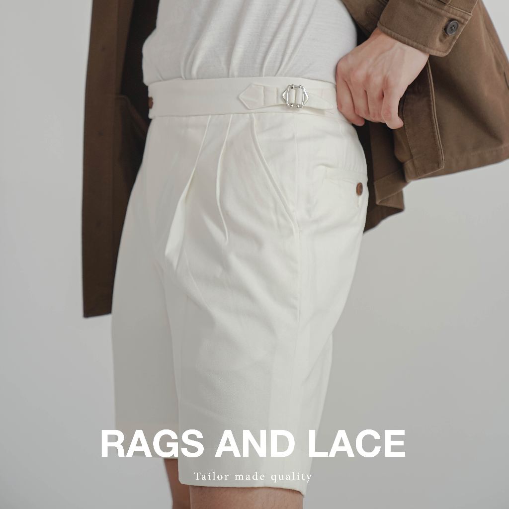 Rags and Lace กางเกงขาสั้น รุ่น Signature ผ้า Cotton สี OffWhite