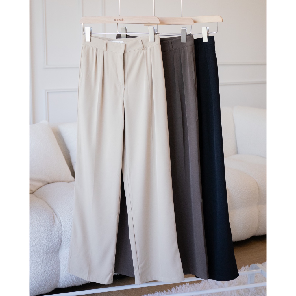 Avo brunette pants   กางเกงขากระบอกตรงรุ่นใหม่~ รุ่นนี้ทรงสวยมากกก เป็นทรงเบสิคใส่แบบ everyday ได้เลย