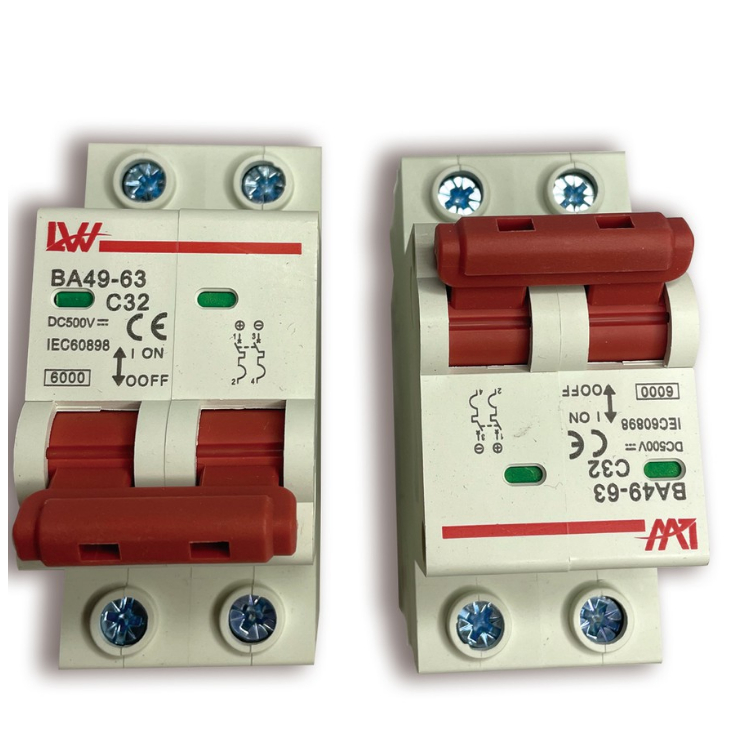 สวิทช์เบอร์ 2P.Dc 16A/20A/32A/50A/63A/125A Circuit Beaker เบรกเกอร์อากาศในครัวเรือนตัวป้องกันการรั่ว