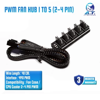 FAN HUB 1 TO 4 1 TO 5 4Pin 3Pin PWM แฟนฮับ สายพัดลม สายขยายช่องพัดลม (3-4 PIN)