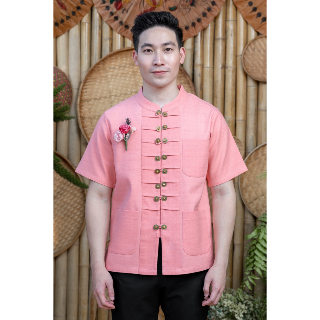 เสื้อผ้าฝ้ายพื้นเมือง รุ่นเหรียญสั้นDD209