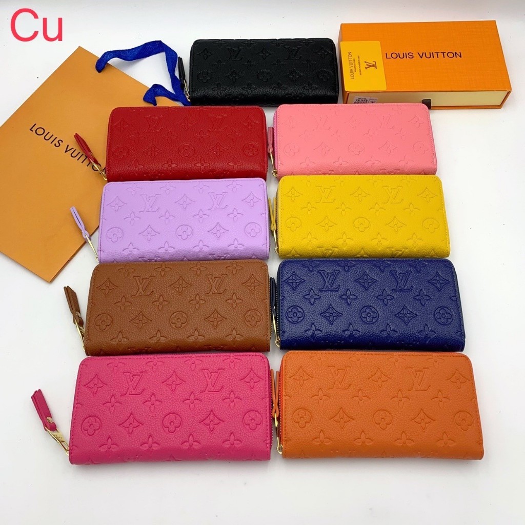New กระเป๋าสตางค์หลุย ฮิตขายดีมาก งานดีที่สุด[พร้อมส่ง]!! ใบยาวซิปรอบ 8นิ้วงานสวยหนังดีมากรับประกัน100% #กล่อง