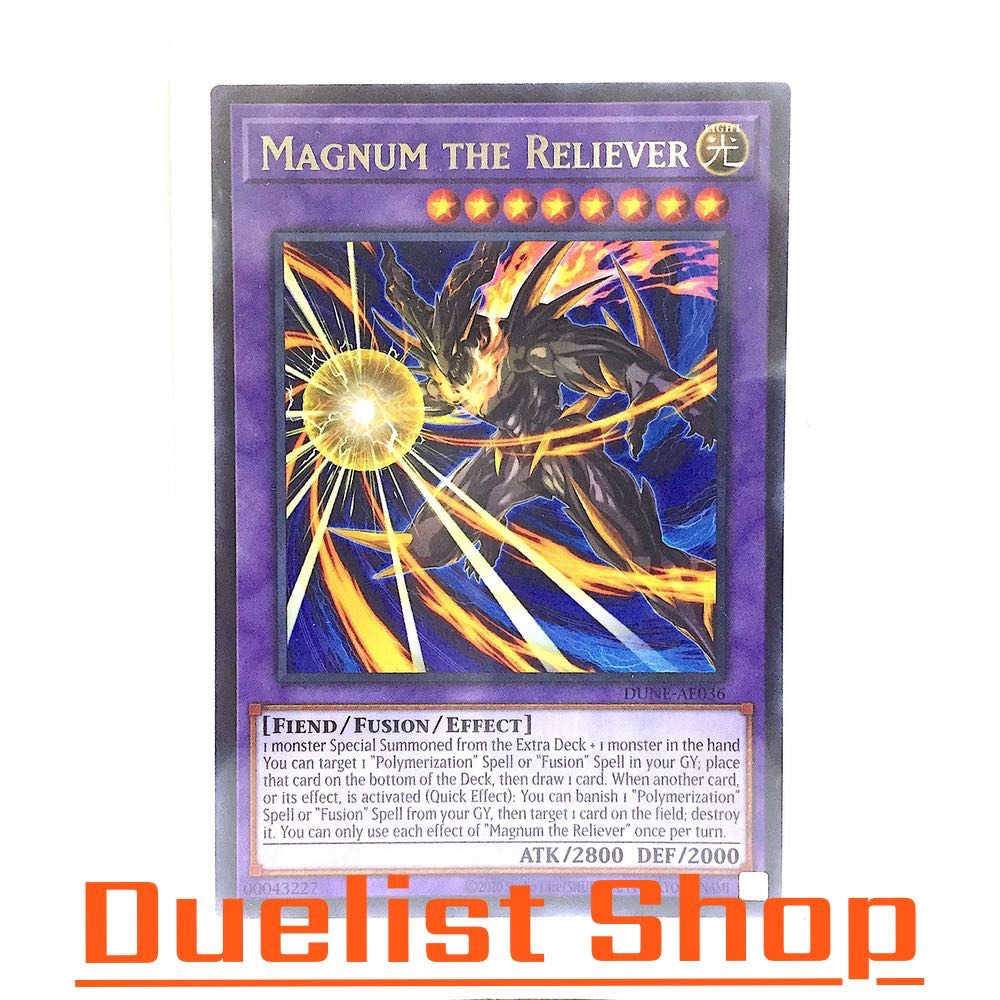 Magnum the Reliever (R) Monster Light Level8 [Fiend/Fusion/Effect] ชุด DUNE-AE036 การ์ดเกมยูกิโอ (Yu-Gi-Oh!) OCG