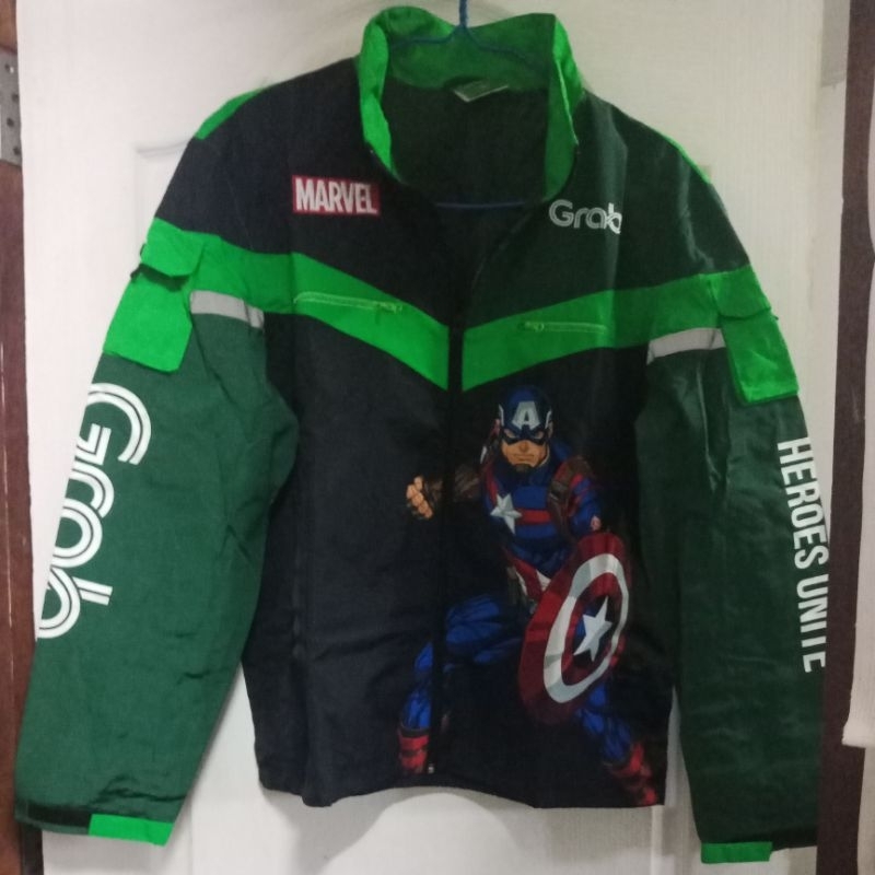 เสื้อแจ็คเก็ต Grab Marvel ไซส์ XL (ของใหม่) สกรีนลายกัปตันอเมริกา
