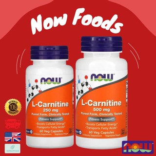 พร้อมส่ง NOW Foods L-Carnitine 250 mg 500 mg 60 Veg Capsules…