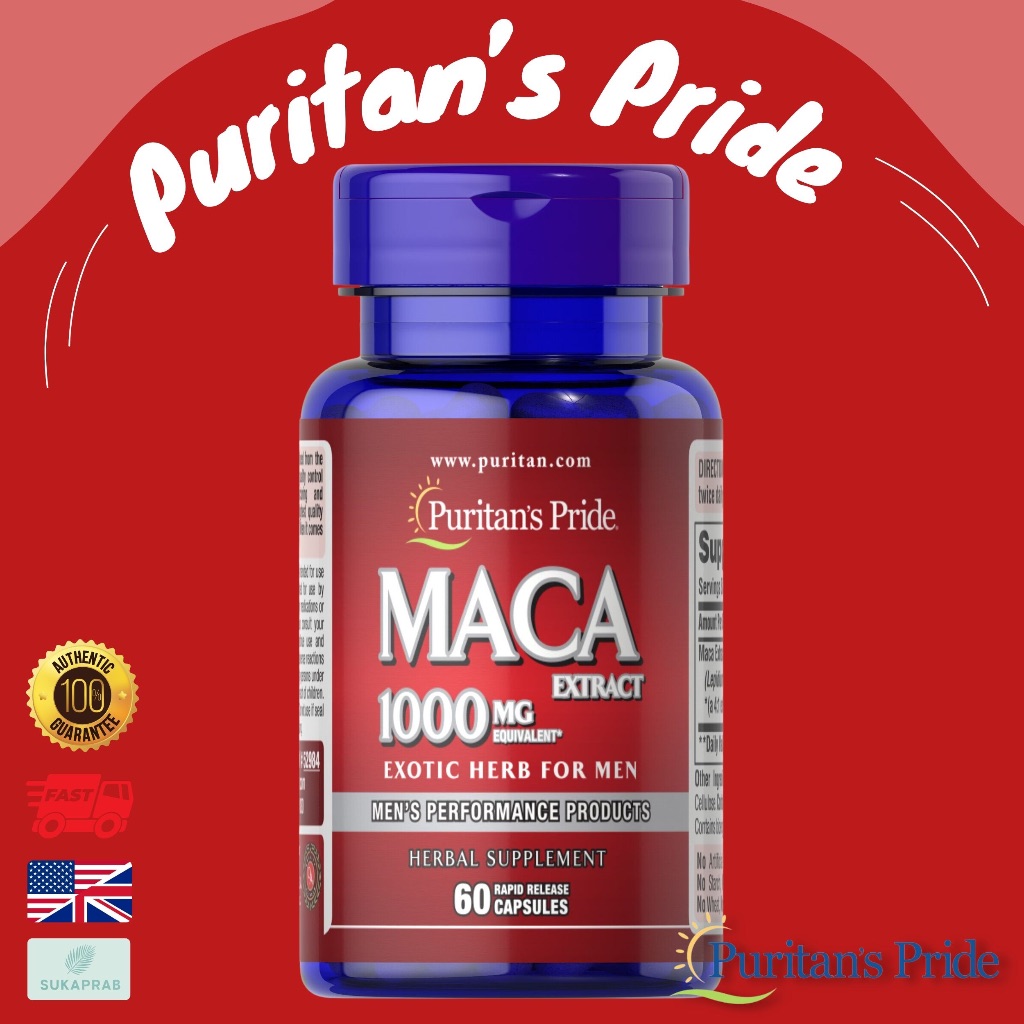 พร้อมส่ง Puritan's Pride Maca 1000 mg Exotic Herb for Men 60 Rapid Release Capsules โสมเปรู
