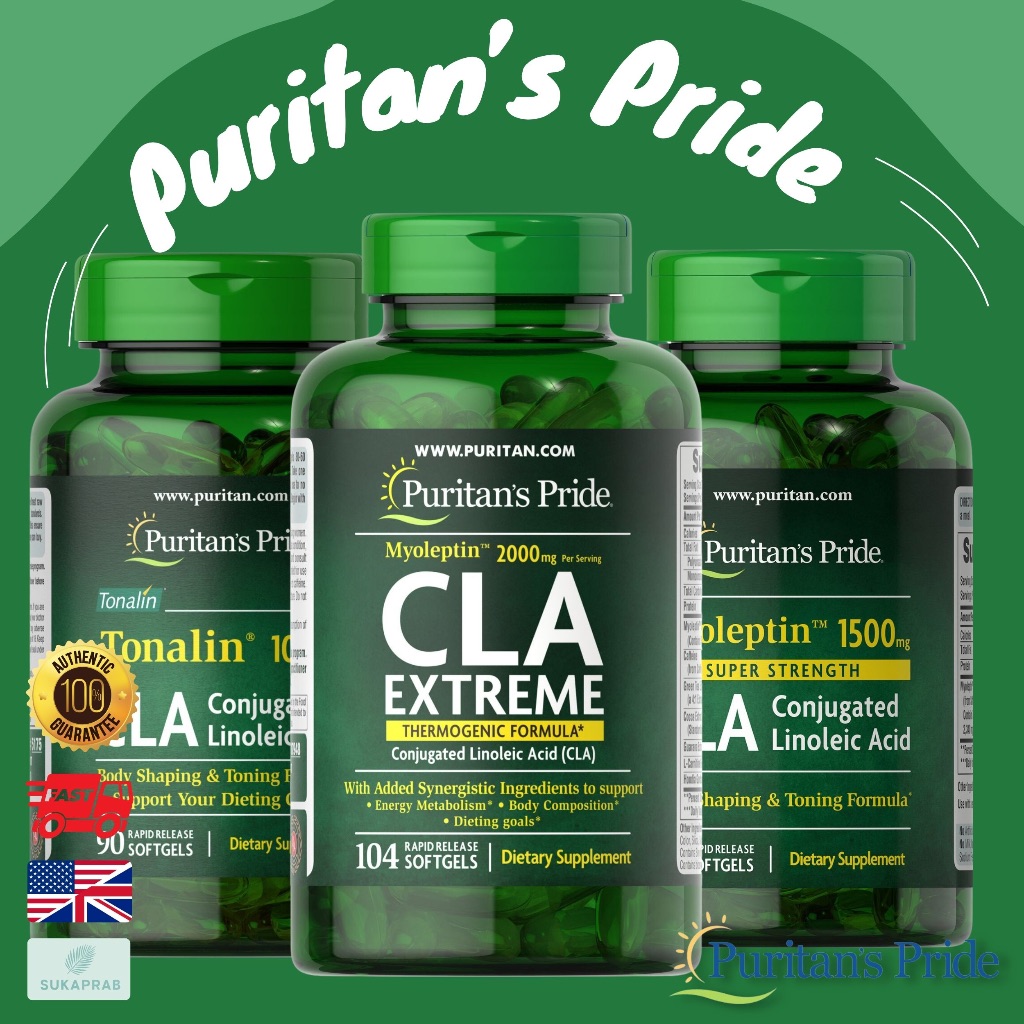 พร้อมส่ง Puritan's Pride Myoleptin™ CLA Extreme Myo-Leptin CLA Extreme 104 Softgels 1000 mg Tonaline