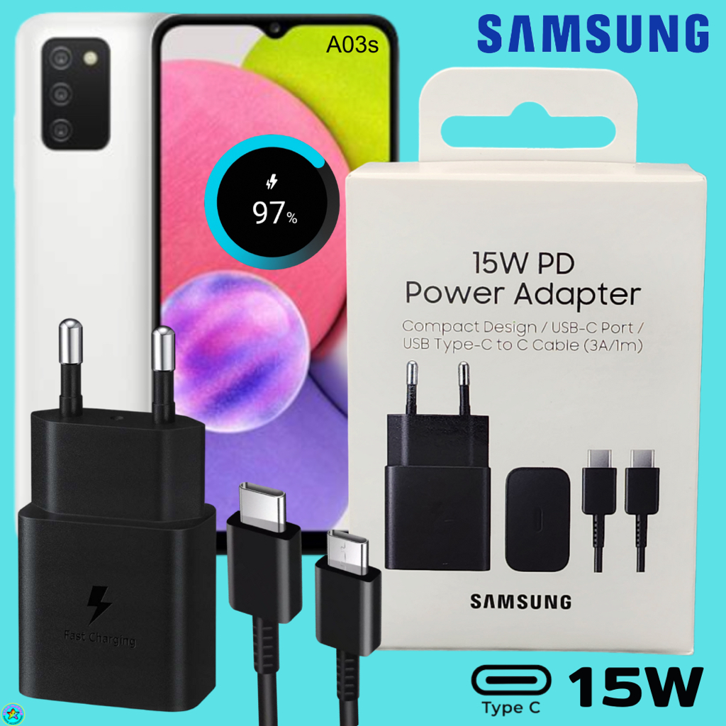ที่ชาร์จ อะแดปเตอร์ 15W Samsung USB-C Type-C สำหรับ ซัมซุง A03s หัวและสาย Adaptive Fast Charging ชาร์จด่วนแบบพิเศษ