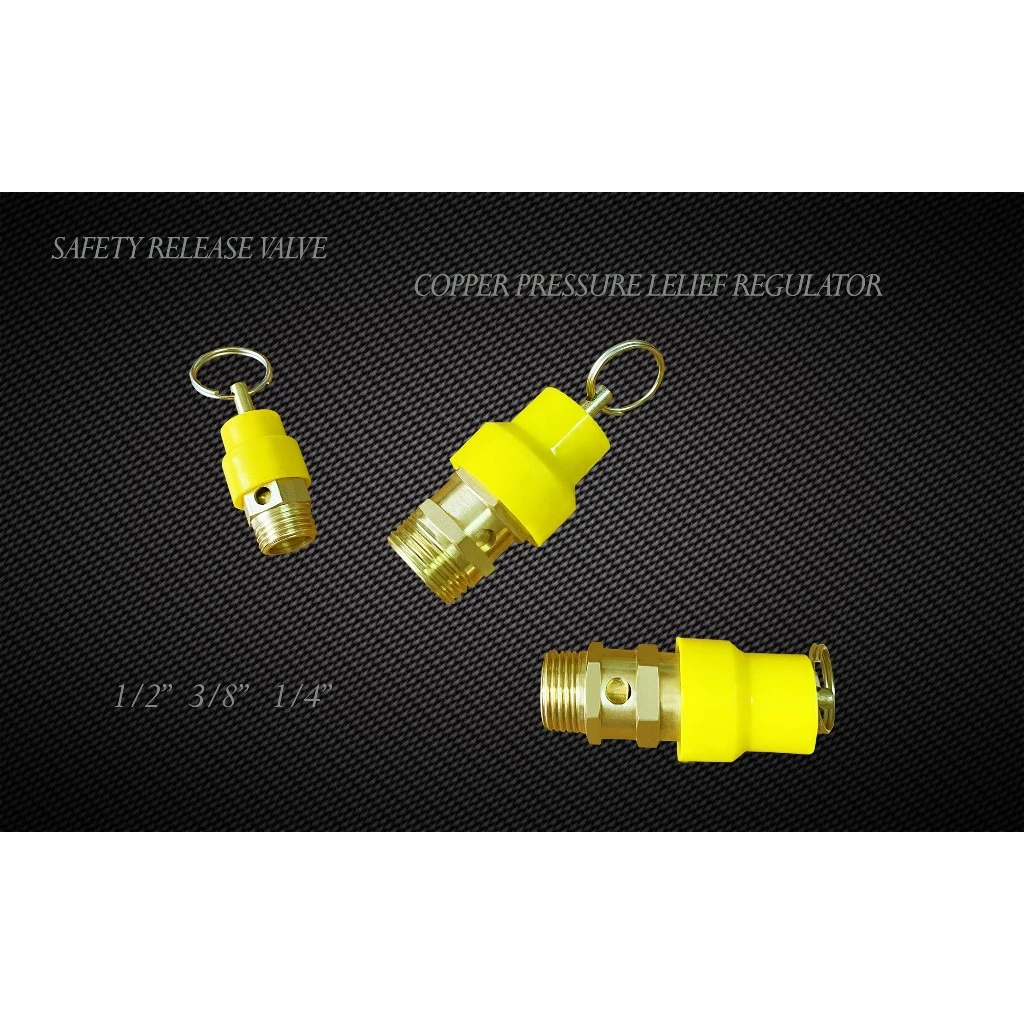 เซฟตี้วาล์ว Air Compressor Safety Release Valve วาล์วปล่อยลม 1/4,3/8,1/2 BSP 120PSI Copper Pressure Relief Regulator