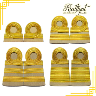 บ่าข้าราชการ อินทรธนูข้าราชการชุดกากี[สีเหลืองทอง]ดิ้นอินเดีย[บ่ากากีบั้งข้าราชการ]