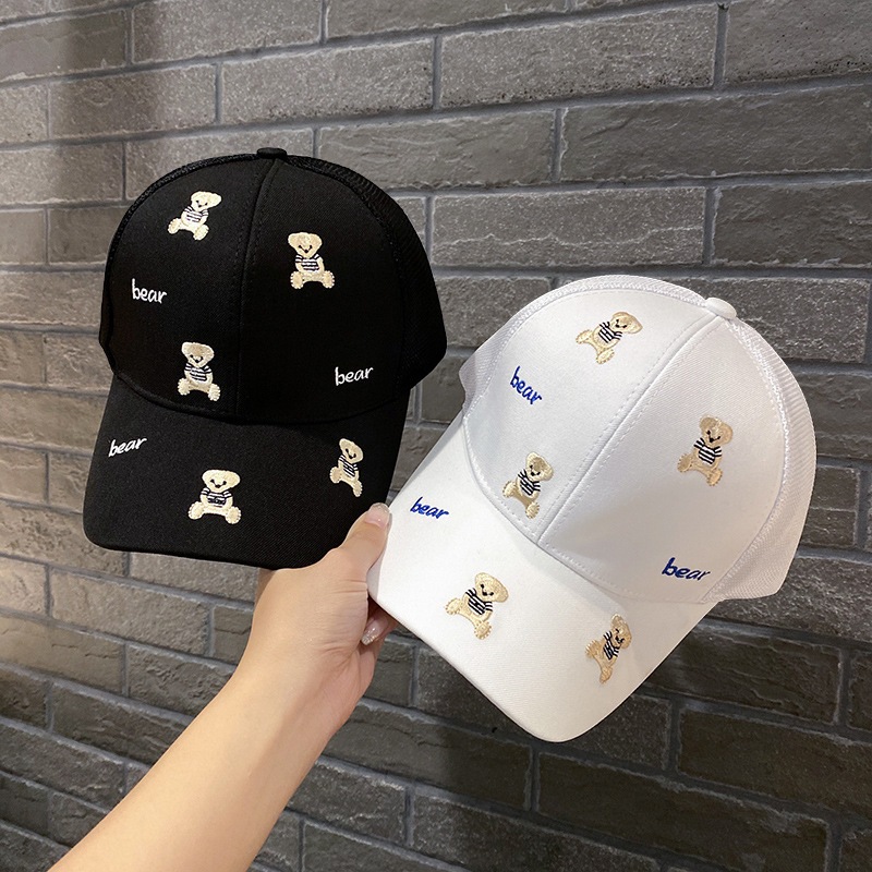 หมวกเบสบอล หมวกแก๊ป ลายการ์ตูนหมีน่ารัก bear ฟรีไซส์ หมวกปีกโค้ง หมวกกันแดดผู้หญิง หมวกแฟชั่น - รูปที่ 2